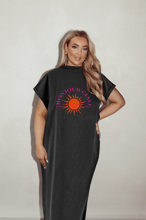 Dress Long Bonjour - Black Washed